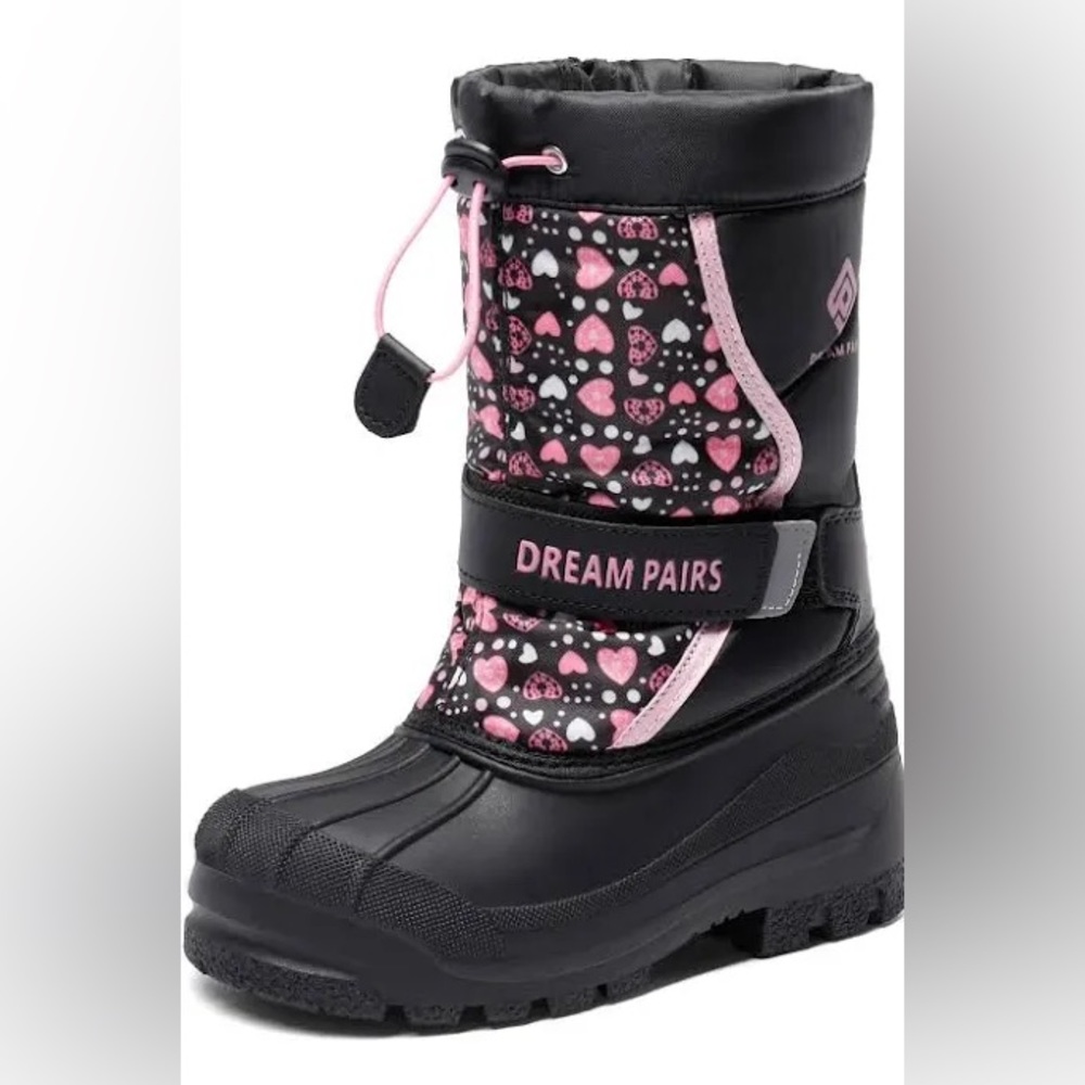 DREAM PAIRS Girls Mid Calf Waterproof Winter Snow Boots -Size 4